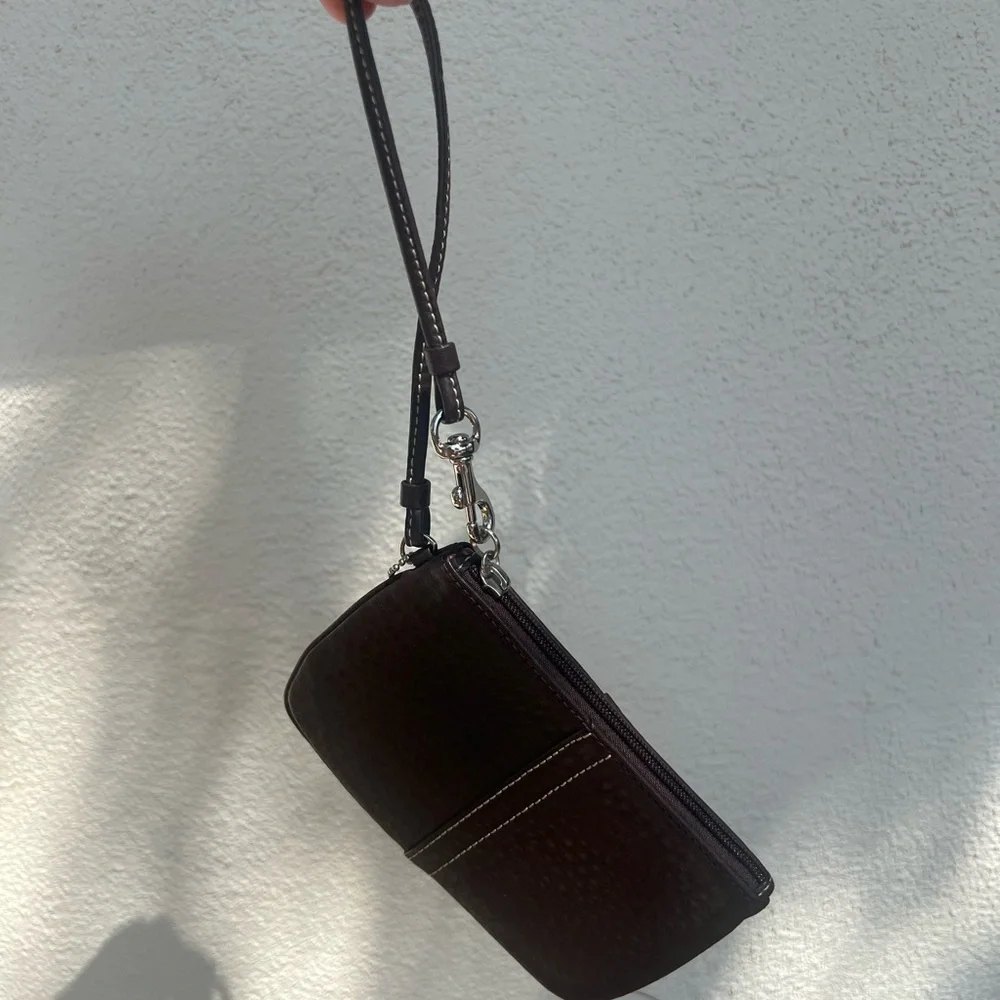 Coach Brown Leather Wristlet - Picture 2 of 7